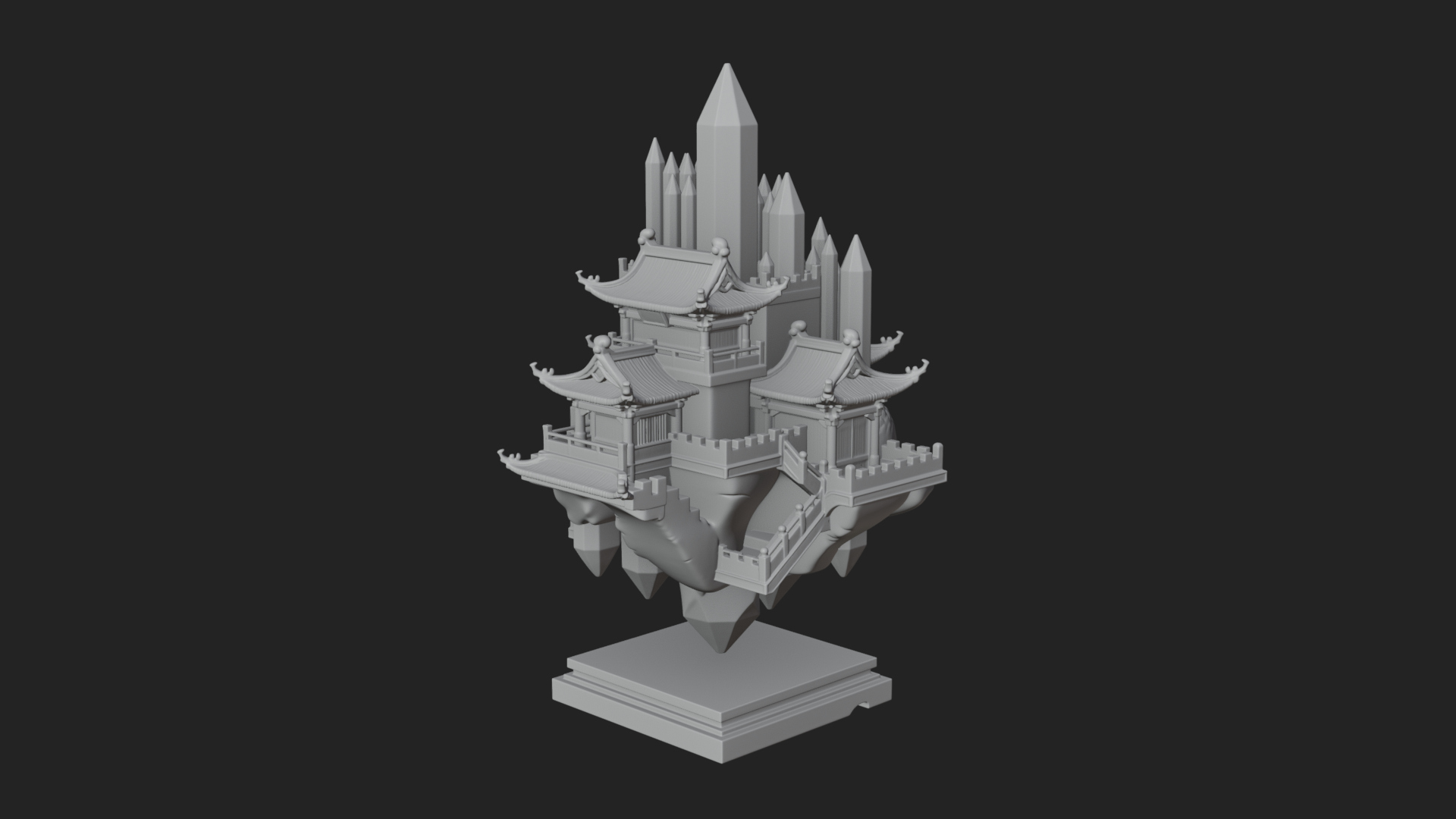 Crystal Isle Fortress Tower Design 4 3D Print Model 3D Model