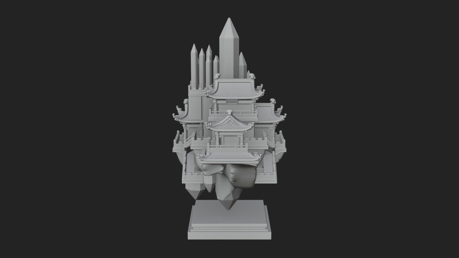 Crystal Isle Fortress Tower Design 4 3D Print Model 3D Model