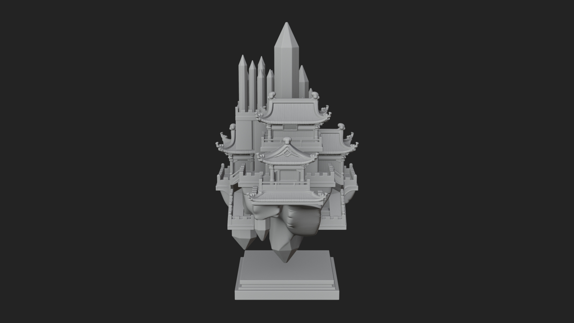 Crystal Isle Fortress Tower Design 4 3D Print Model 3D Model
