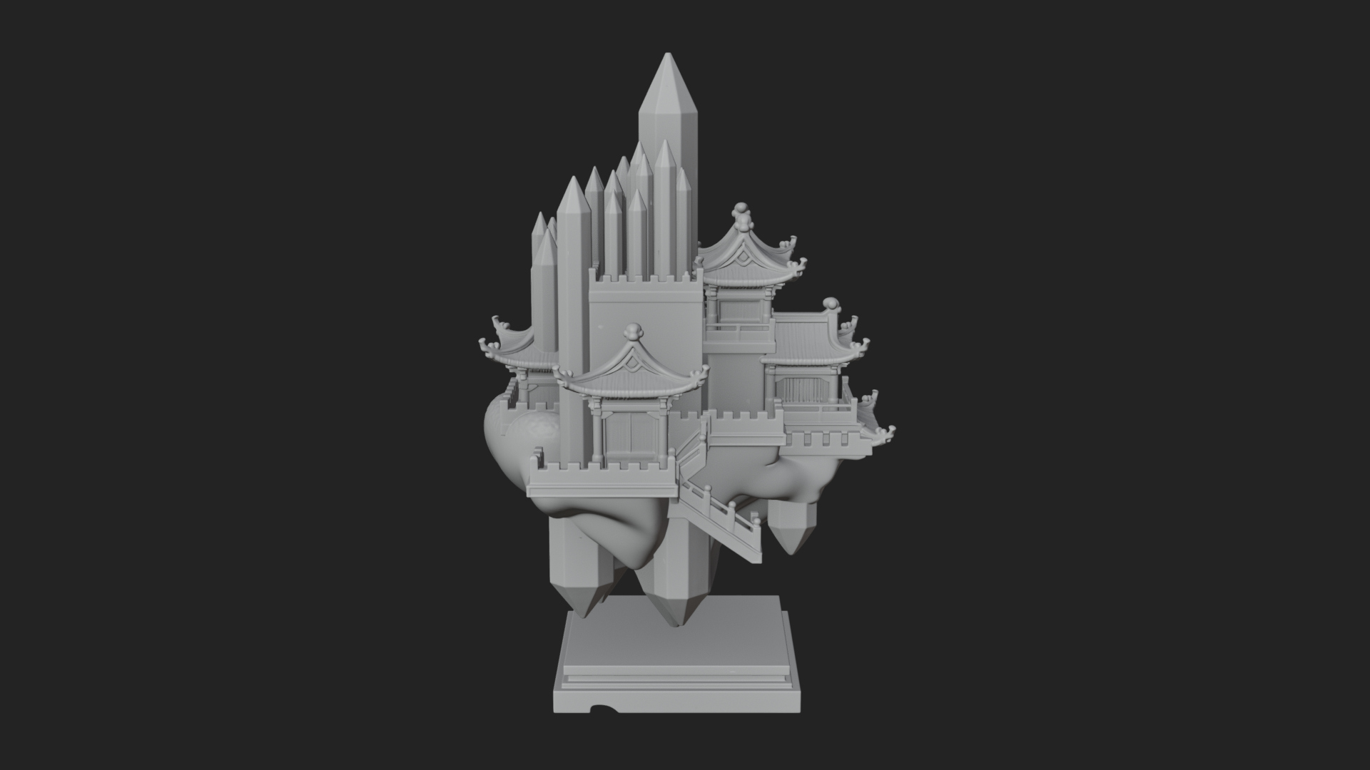 Crystal Isle Fortress Tower Design 4 3D Print Model 3D Model