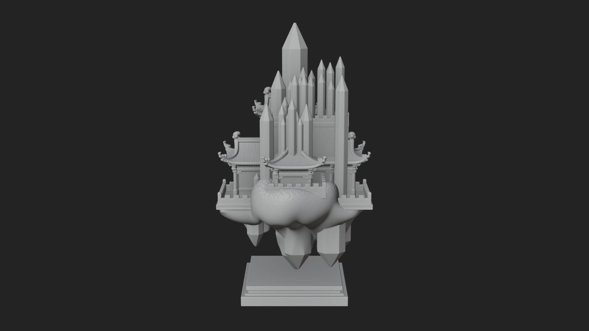 Crystal Isle Fortress Tower Design 4 3D Print Model 3D Model