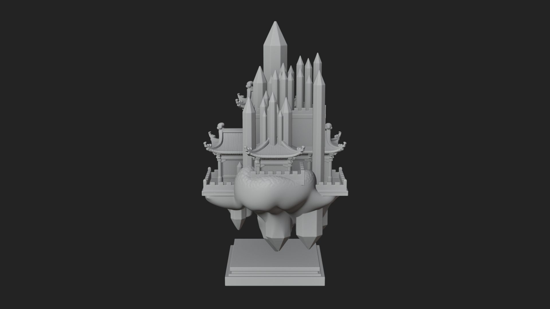 Crystal Isle Fortress Tower Design 4 3D Print Model 3D Model