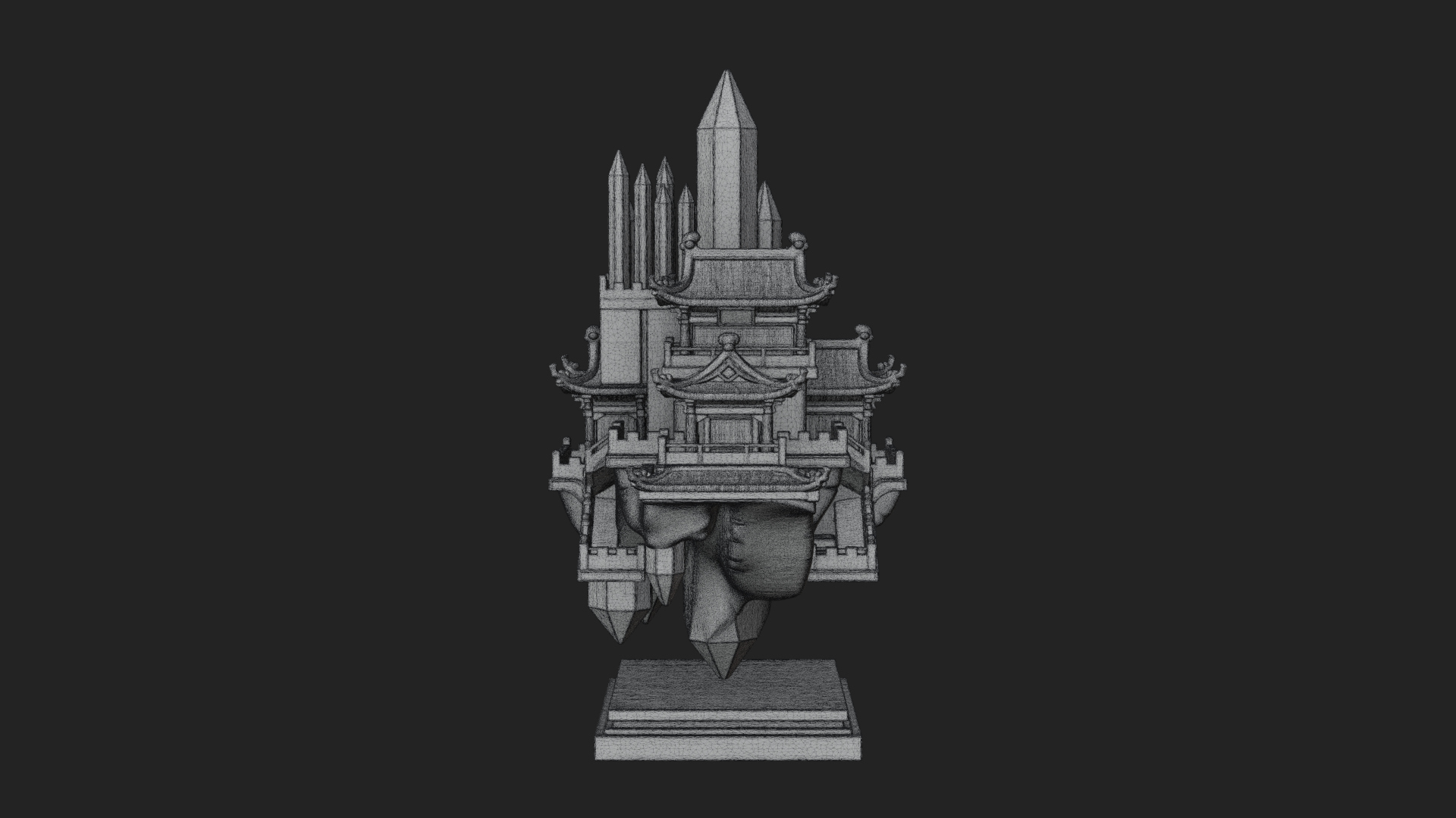 Crystal Isle Fortress Tower Design 4 3D Print Model 3D Model
