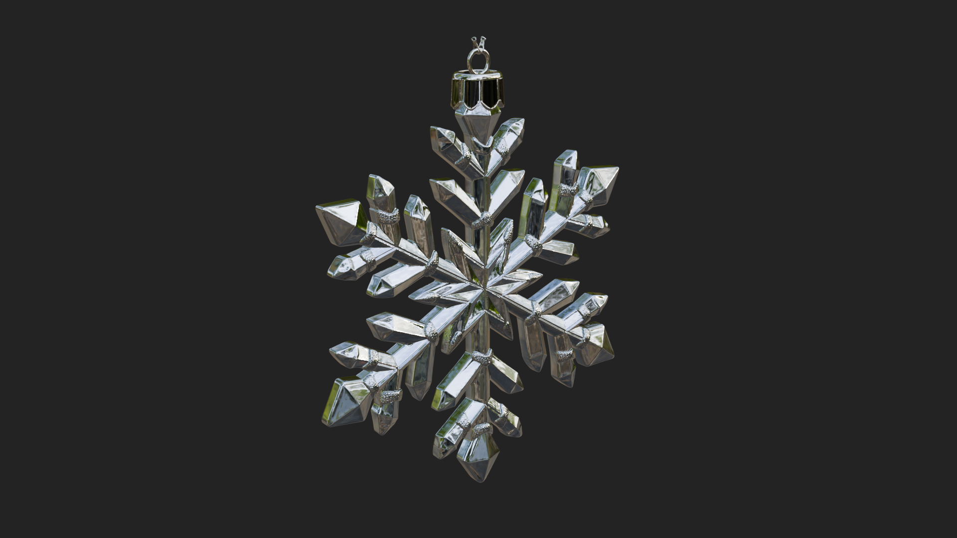 Crystal Snowflake Ornament Design 1 3D Print Model 3D Model
