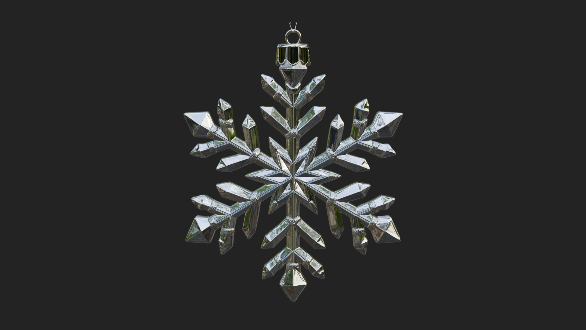 Crystal Snowflake Ornament Design 1 3D Print Model 3D Model