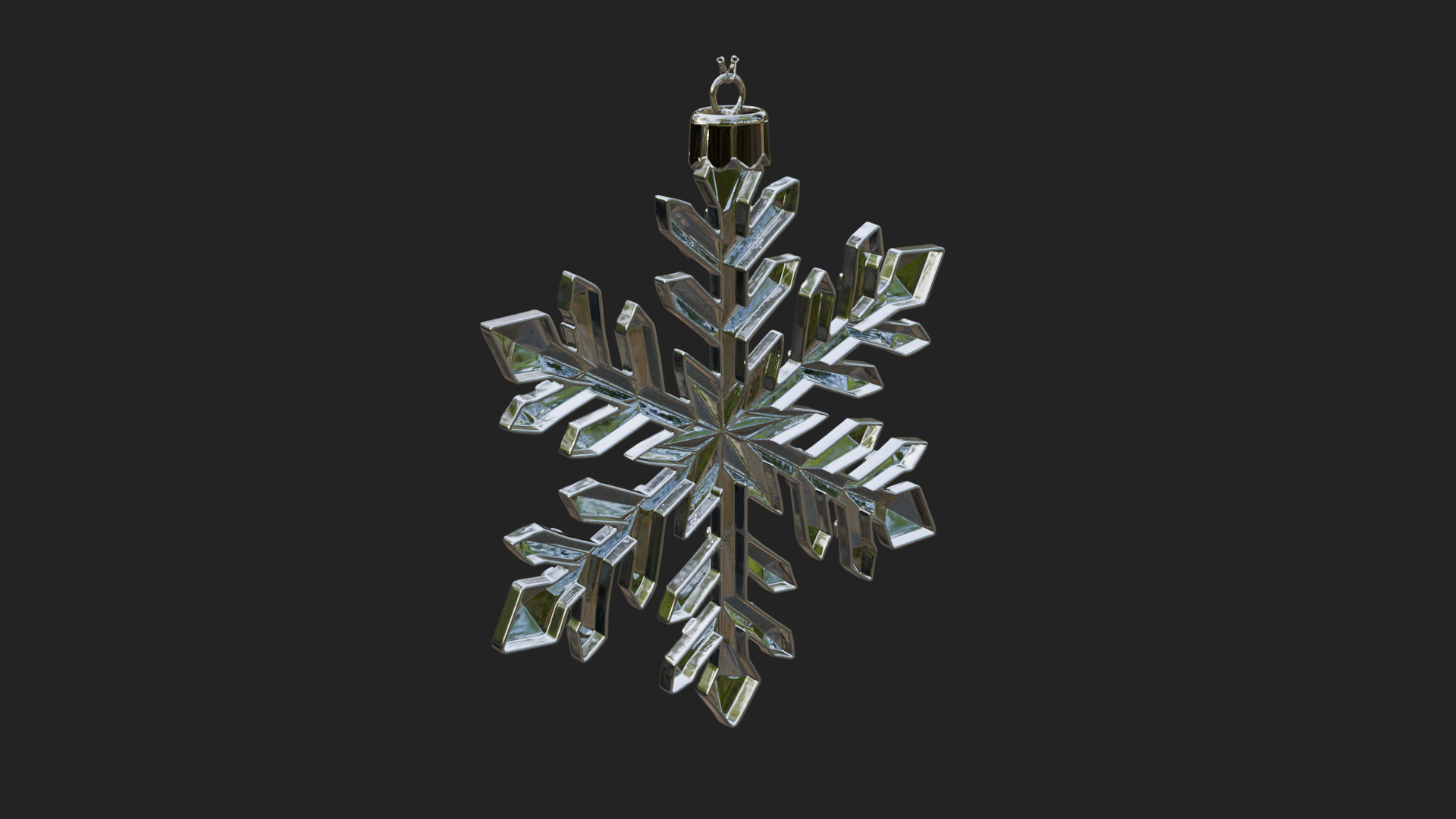 Crystal Snowflake Ornament Design 1 3D Print Model 3D Model