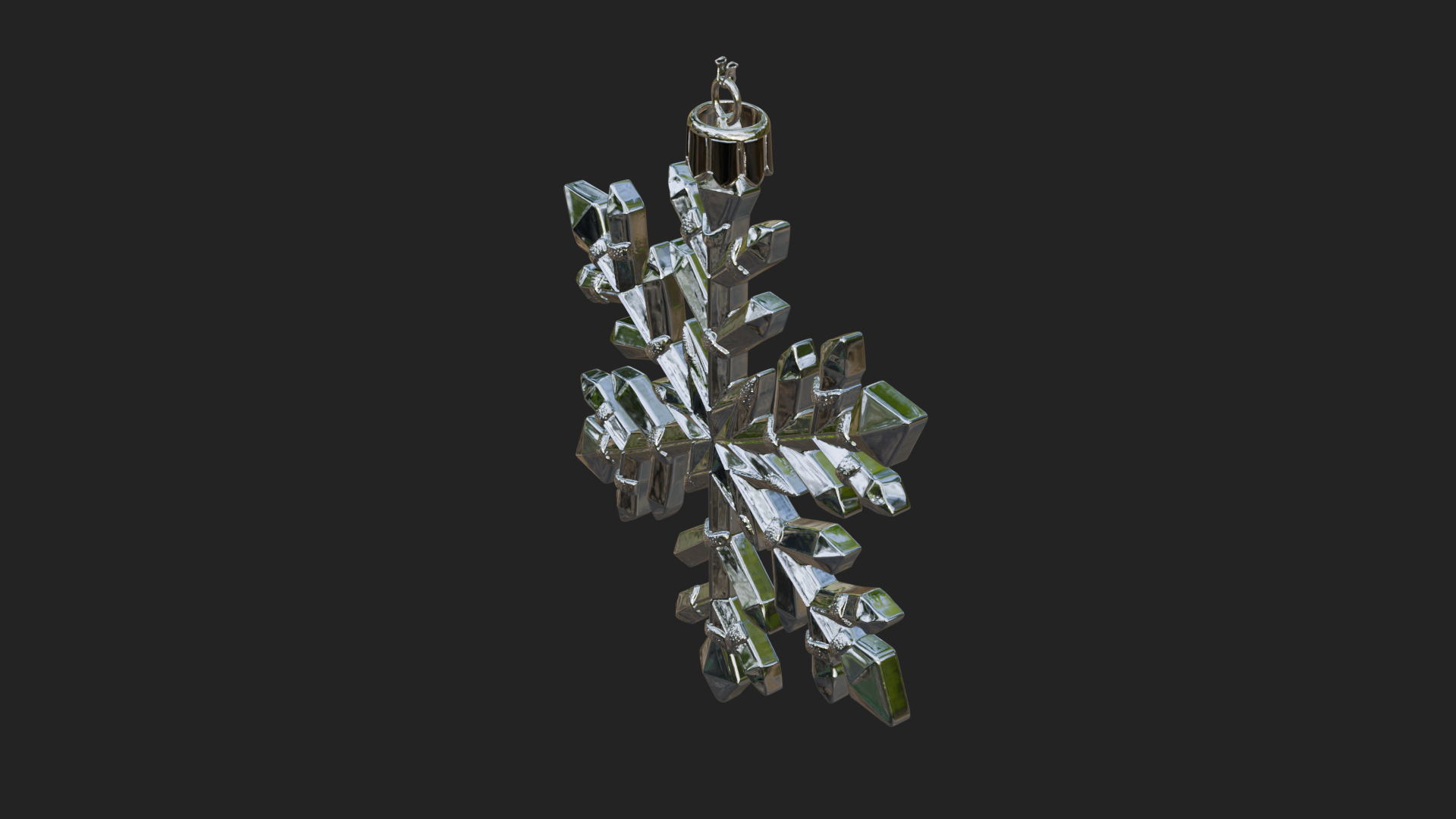 Crystal Snowflake Ornament Design 1 3D Print Model 3D Model