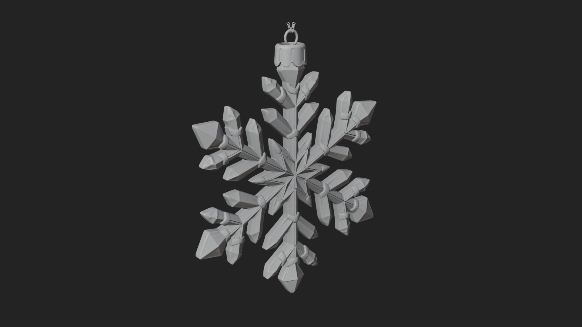 Crystal Snowflake Ornament Design 1 3D Print Model 3D Model