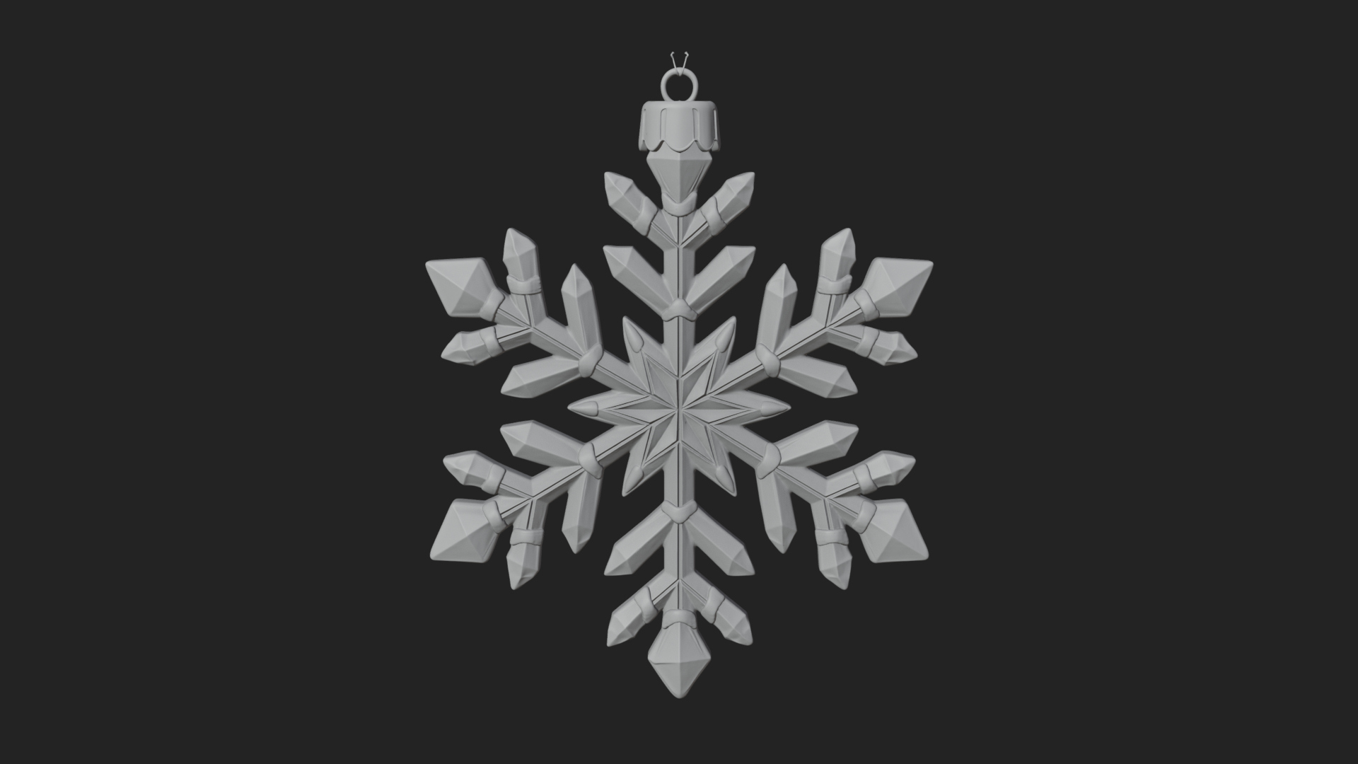 Crystal Snowflake Ornament Design 1 3D Print Model 3D Model