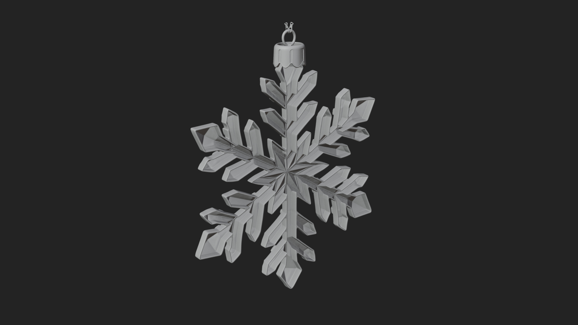 Crystal Snowflake Ornament Design 1 3D Print Model 3D Model