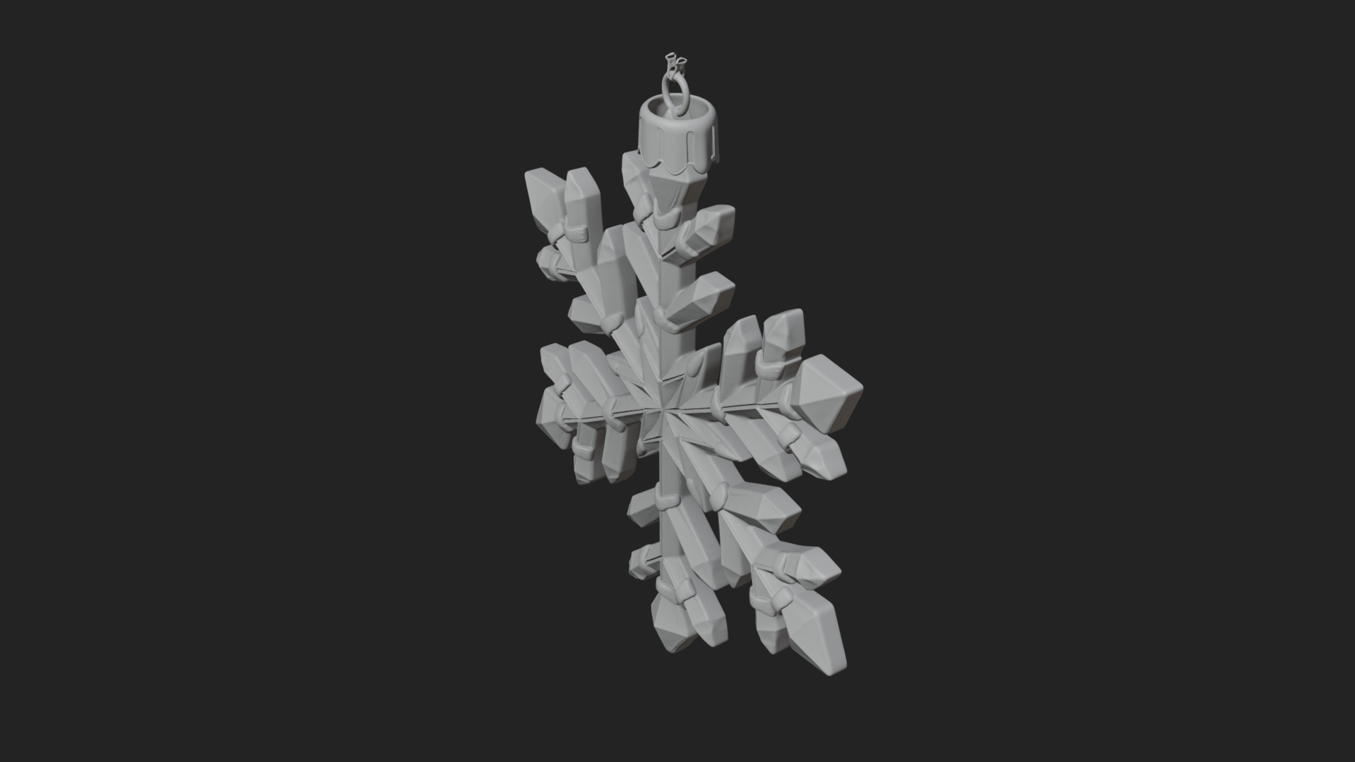 Crystal Snowflake Ornament Design 1 3D Print Model 3D Model