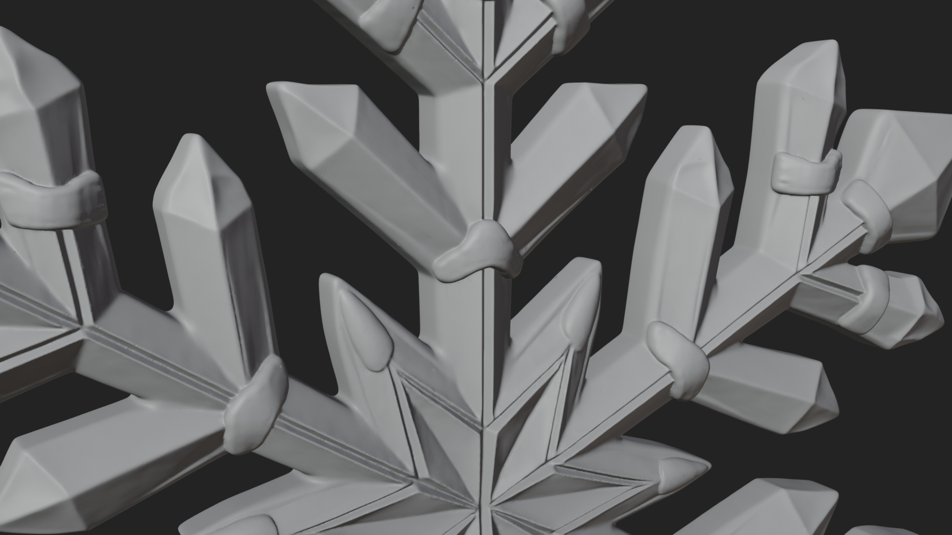 Crystal Snowflake Ornament Design 1 3D Print Model 3D Model
