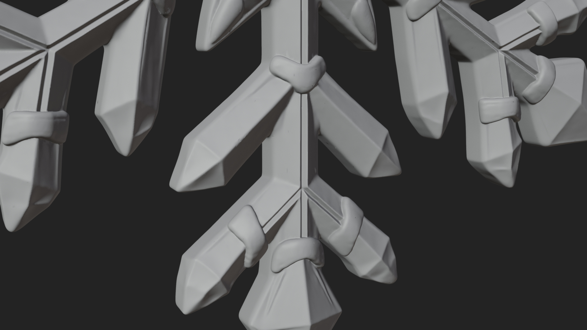 Crystal Snowflake Ornament Design 1 3D Print Model 3D Model