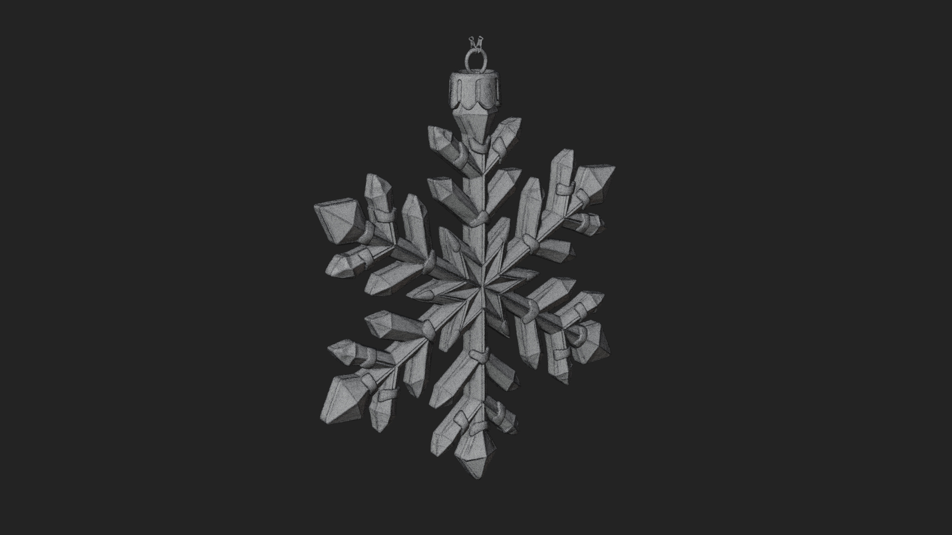Crystal Snowflake Ornament Design 1 3D Print Model 3D Model