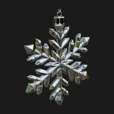 Crystal Snowflake Ornament Design 1 3D Print Model