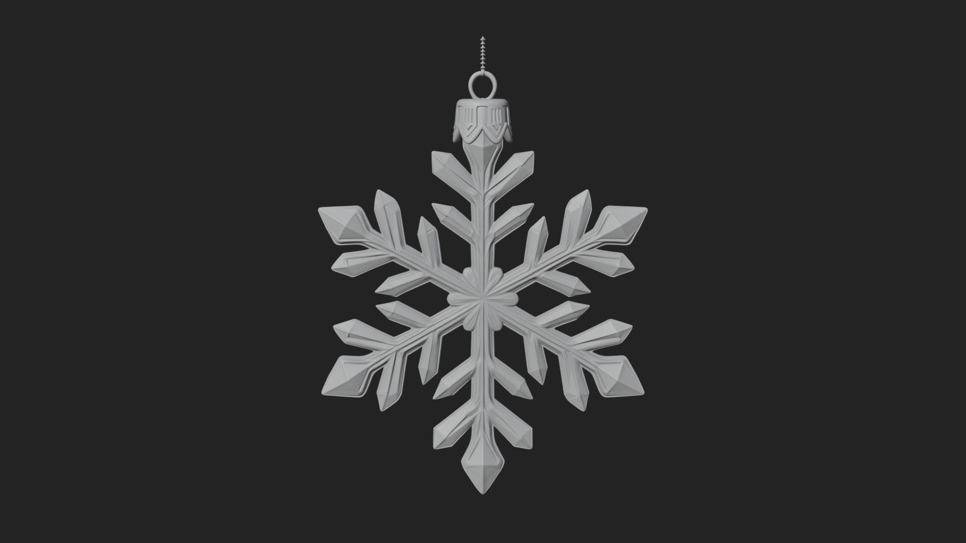 Crystal Snowflake Ornament Design 2 3d Print Model 3D Model
