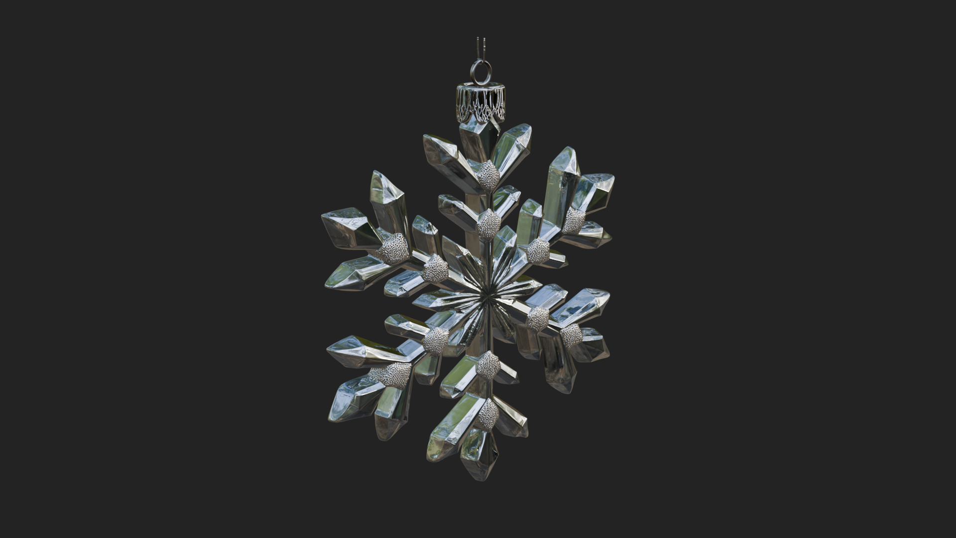 Crystal Snowflake Ornament Design 3 3D Print Model 3D Model