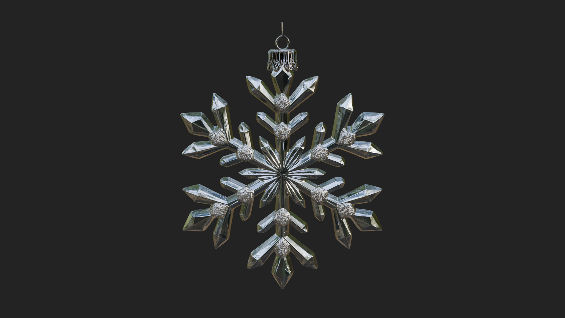 Crystal Snowflake Ornament Design 3 3D Print Model 3D Model