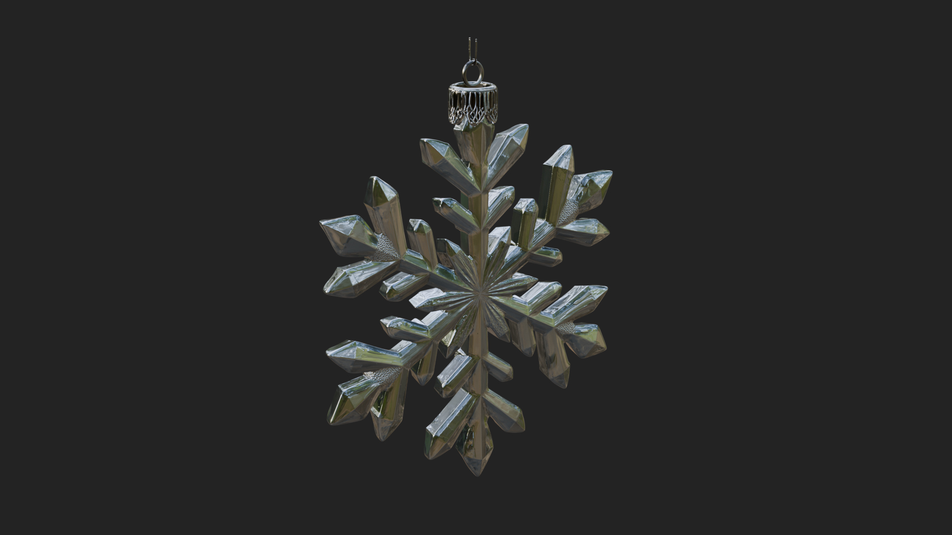 Crystal Snowflake Ornament Design 3 3D Print Model 3D Model