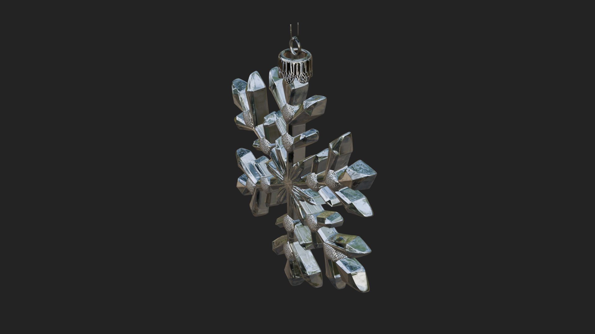 Crystal Snowflake Ornament Design 3 3D Print Model 3D Model