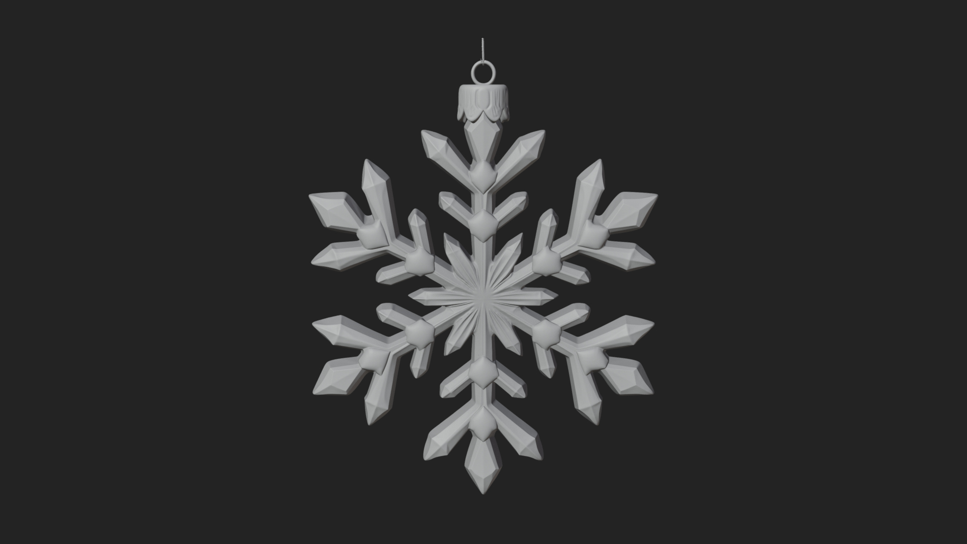 Crystal Snowflake Ornament Design 3 3D Print Model 3D Model