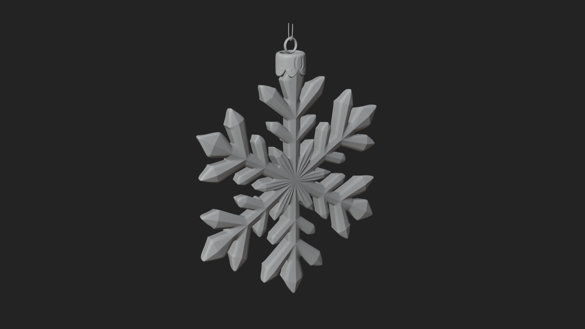 Crystal Snowflake Ornament Design 3 3D Print Model 3D Model