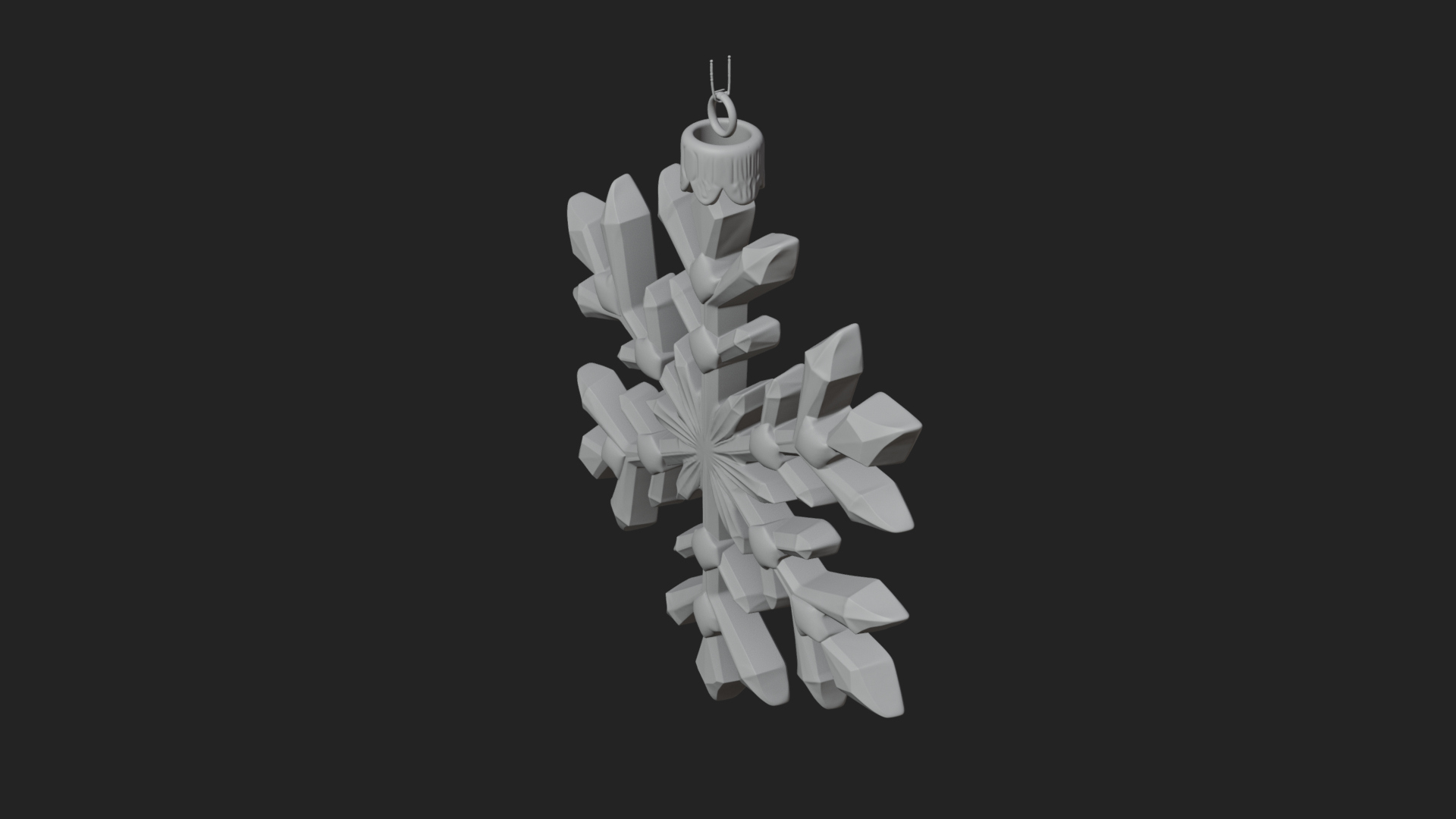 Crystal Snowflake Ornament Design 3 3D Print Model 3D Model