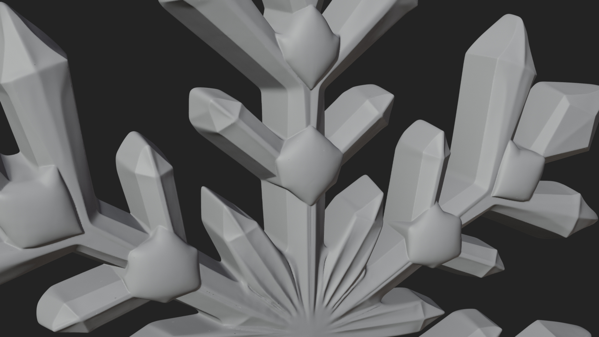 Crystal Snowflake Ornament Design 3 3D Print Model 3D Model
