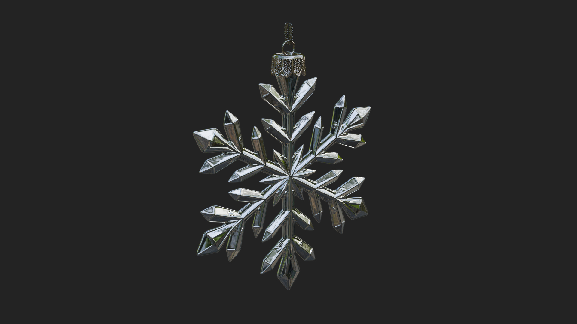 Crystal Snowflake Ornament Design 4 3D Print Model 3D Model