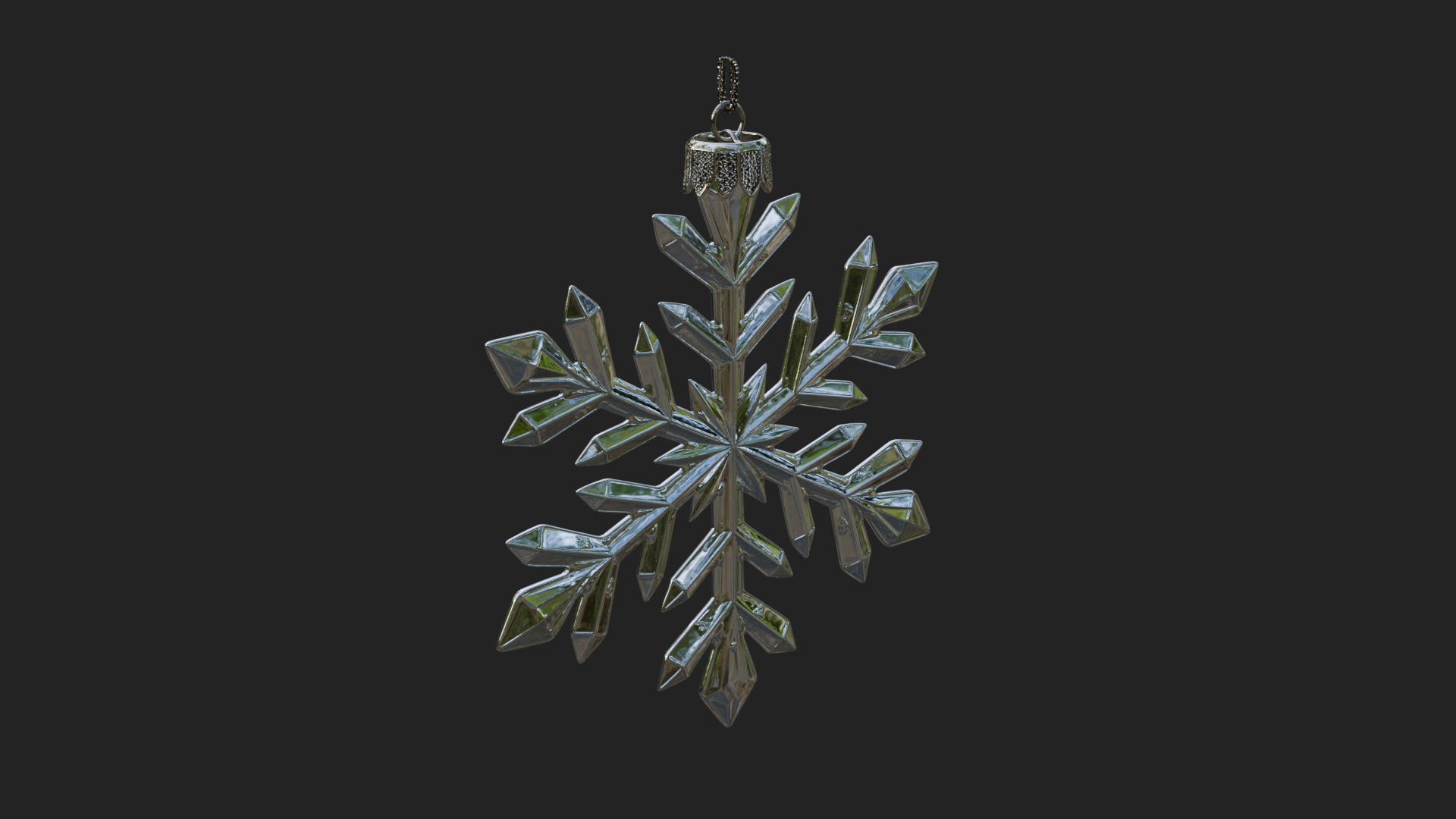 Crystal Snowflake Ornament Design 4 3D Print Model 3D Model