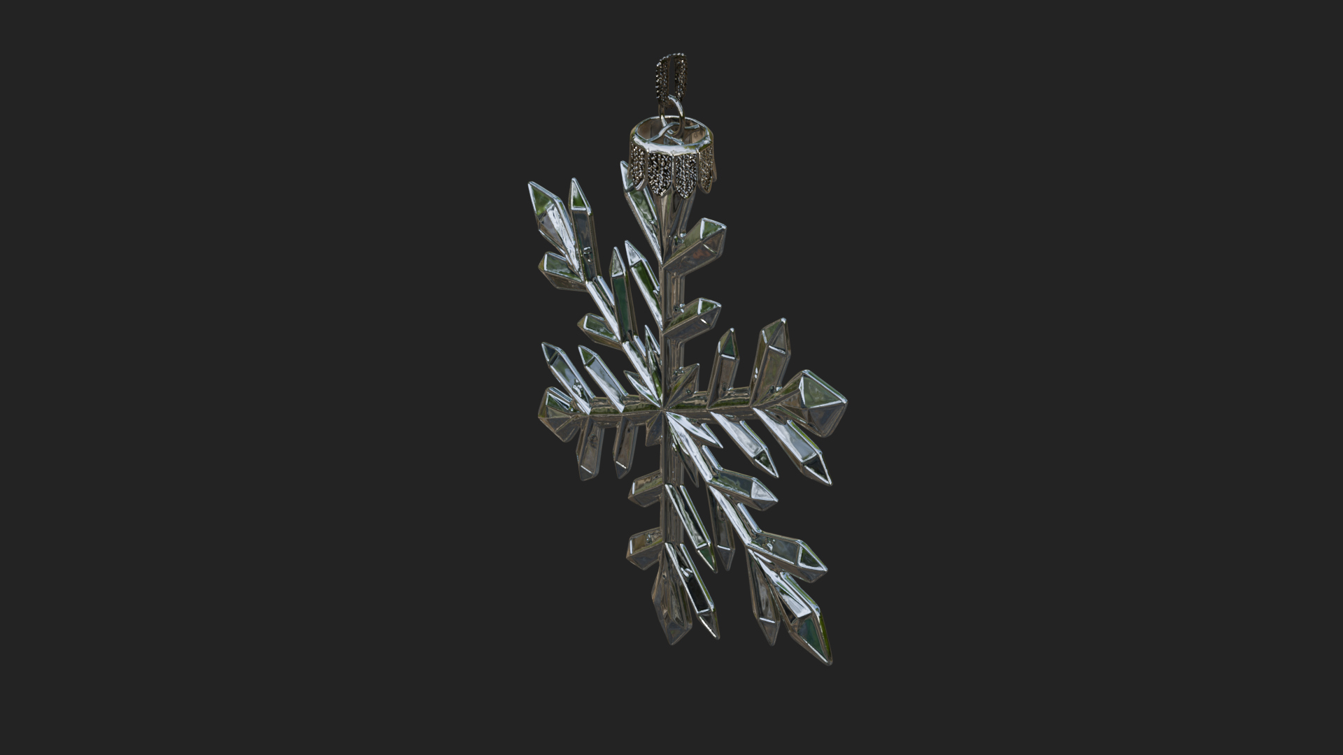 Crystal Snowflake Ornament Design 4 3D Print Model 3D Model