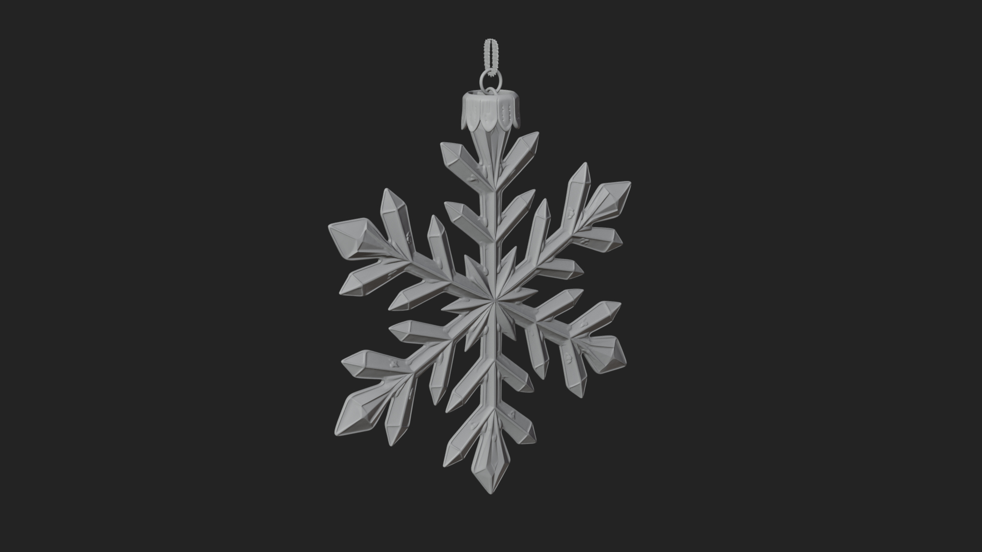 Crystal Snowflake Ornament Design 4 3D Print Model 3D Model