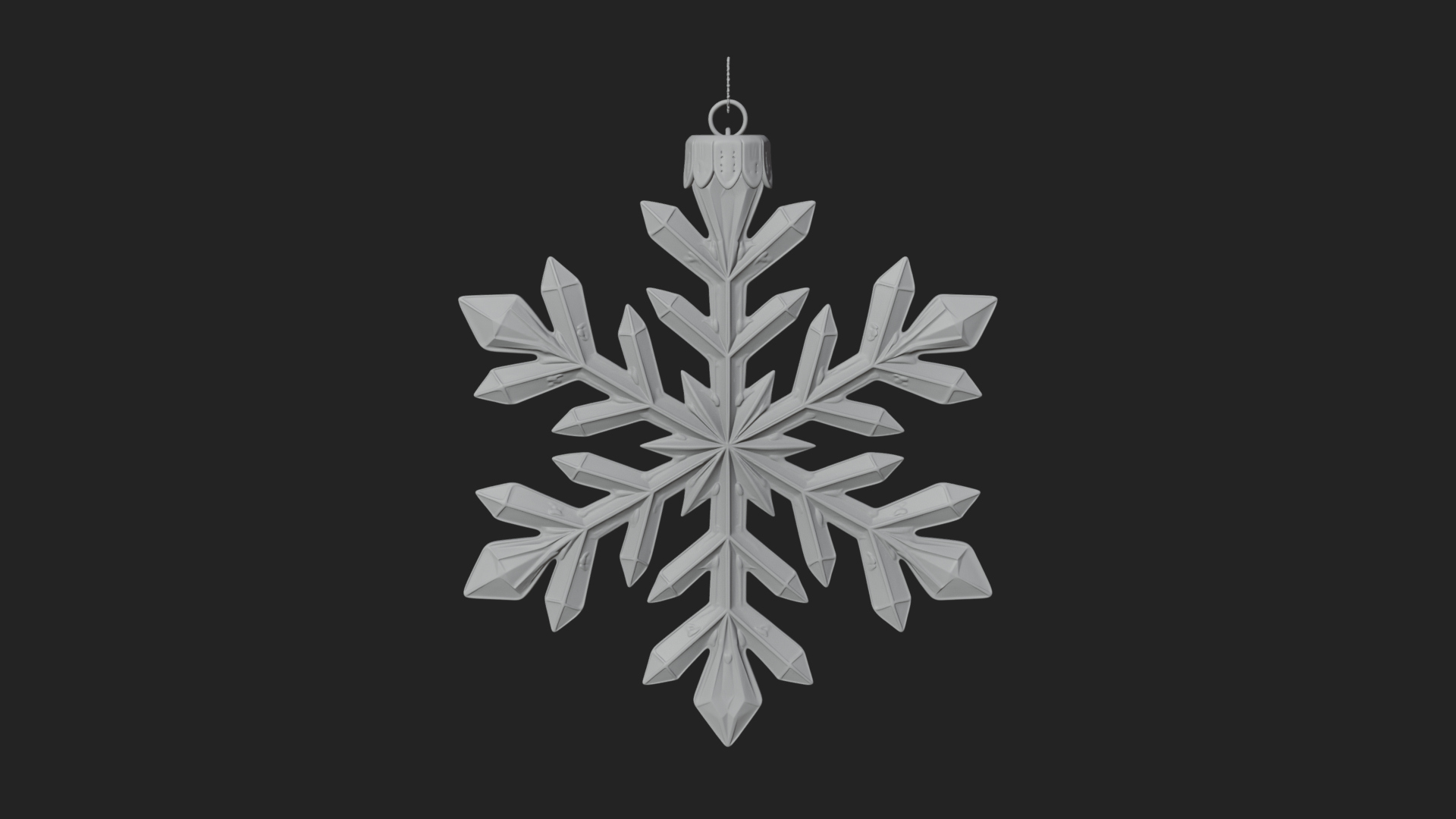 Crystal Snowflake Ornament Design 4 3D Print Model 3D Model