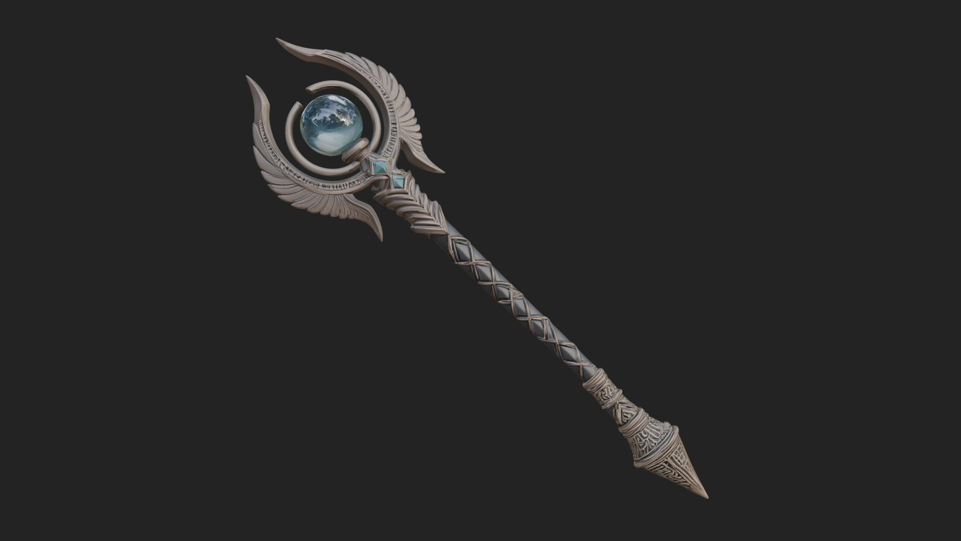 Crystal Tip Magic Wand Model Design 11 3D Print Model 3D Model