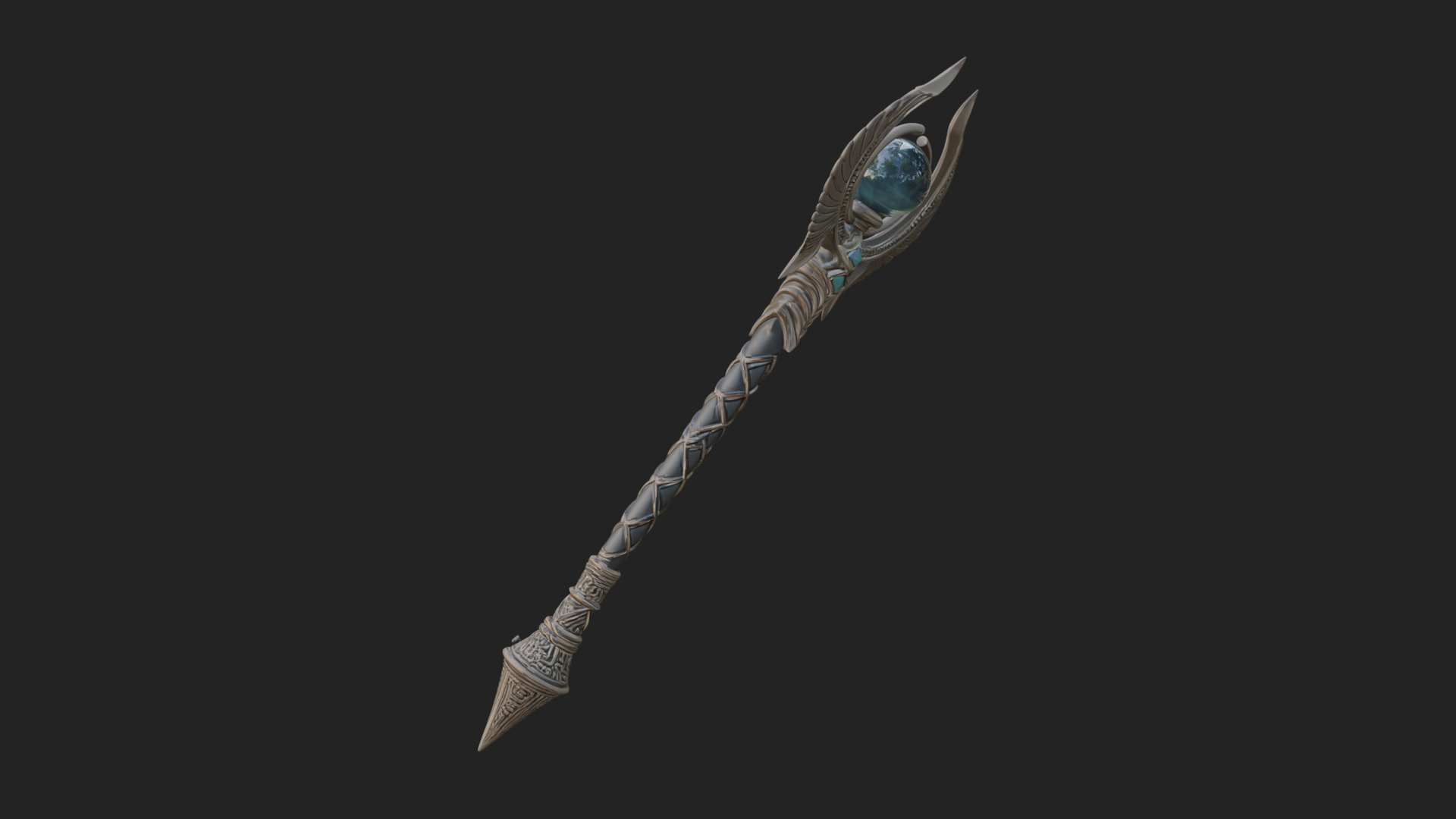 Crystal Tip Magic Wand Model Design 11 3D Print Model 3D Model