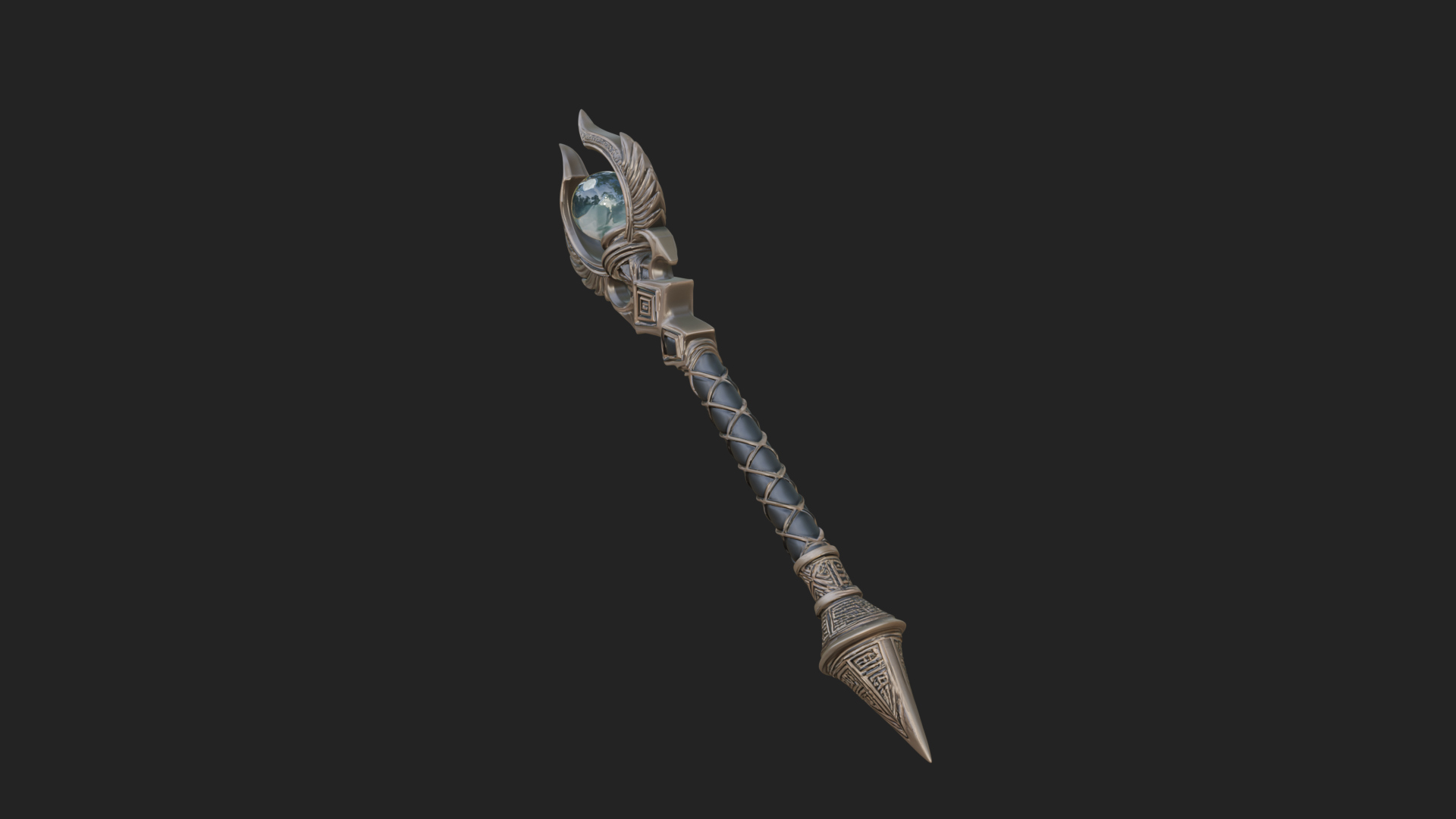 Crystal Tip Magic Wand Model Design 12 3D Print Model 3D Model