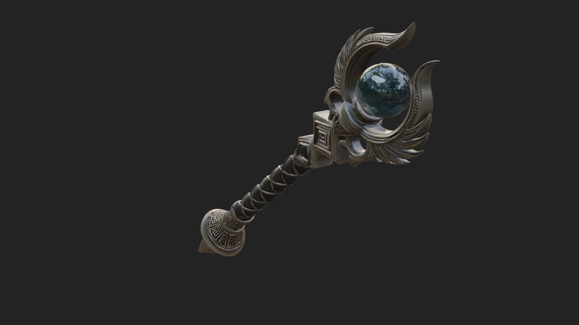 Crystal Tip Magic Wand Model Design 12 3D Print Model 3D Model