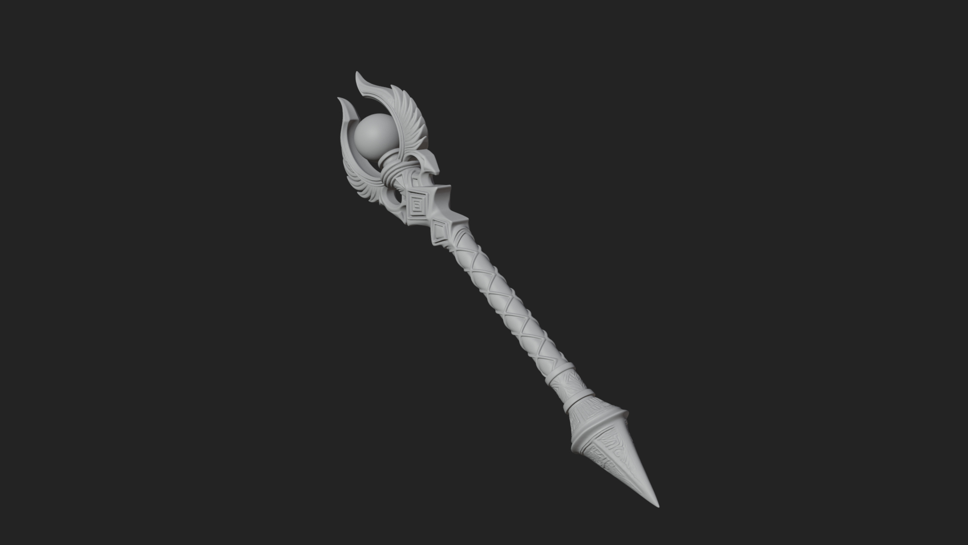 Crystal Tip Magic Wand Model Design 12 3D Print Model 3D Model