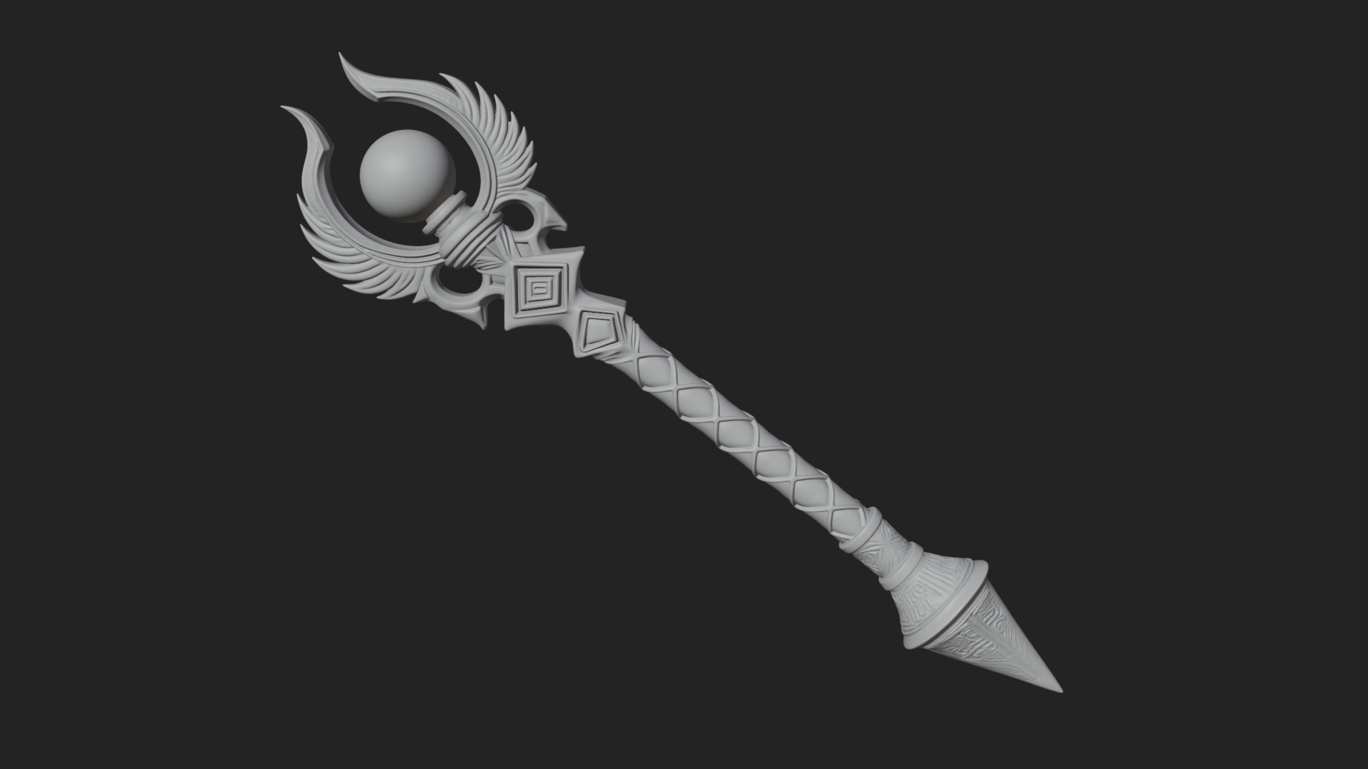 Crystal Tip Magic Wand Model Design 12 3D Print Model 3D Model