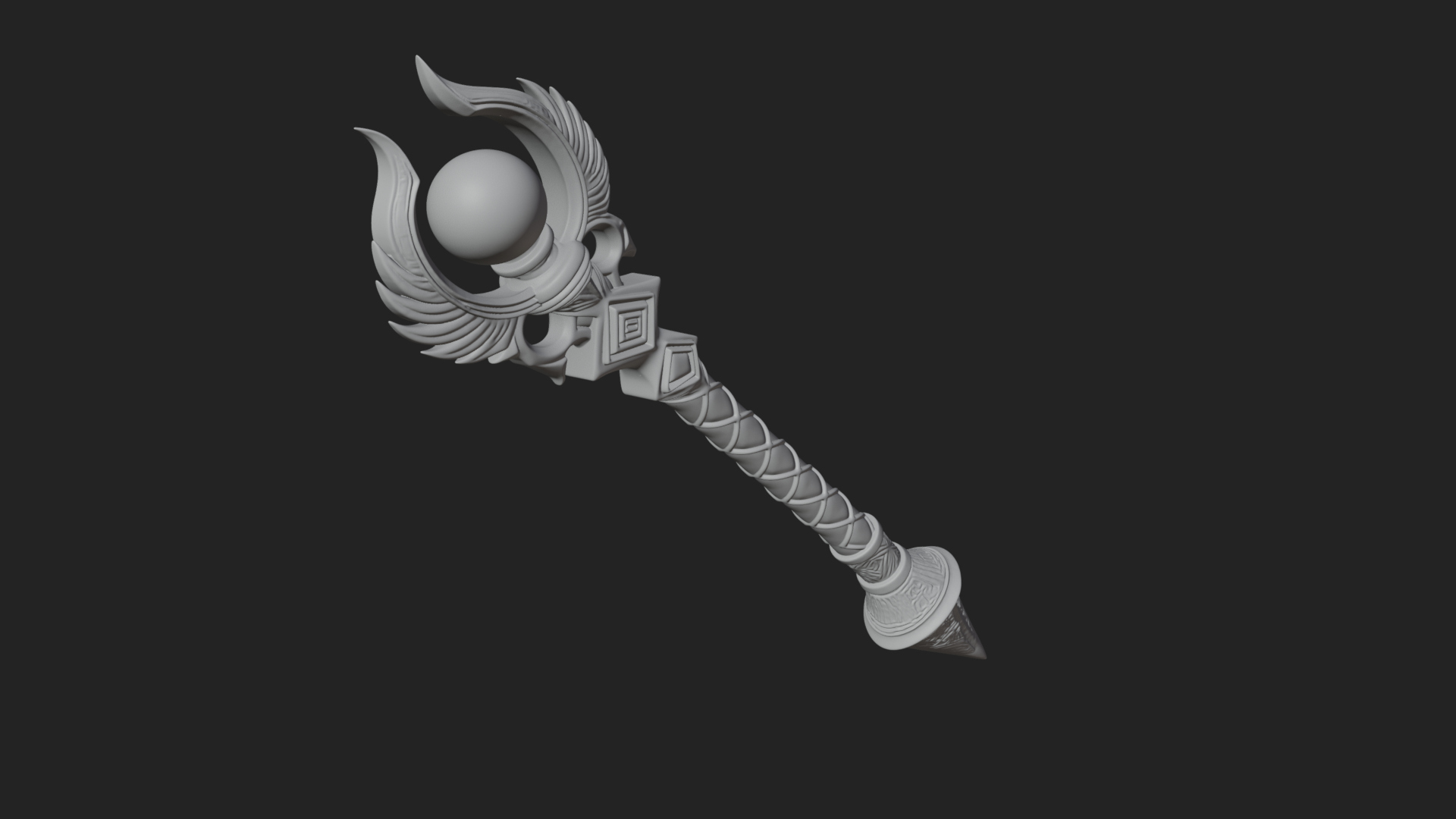 Crystal Tip Magic Wand Model Design 12 3D Print Model 3D Model