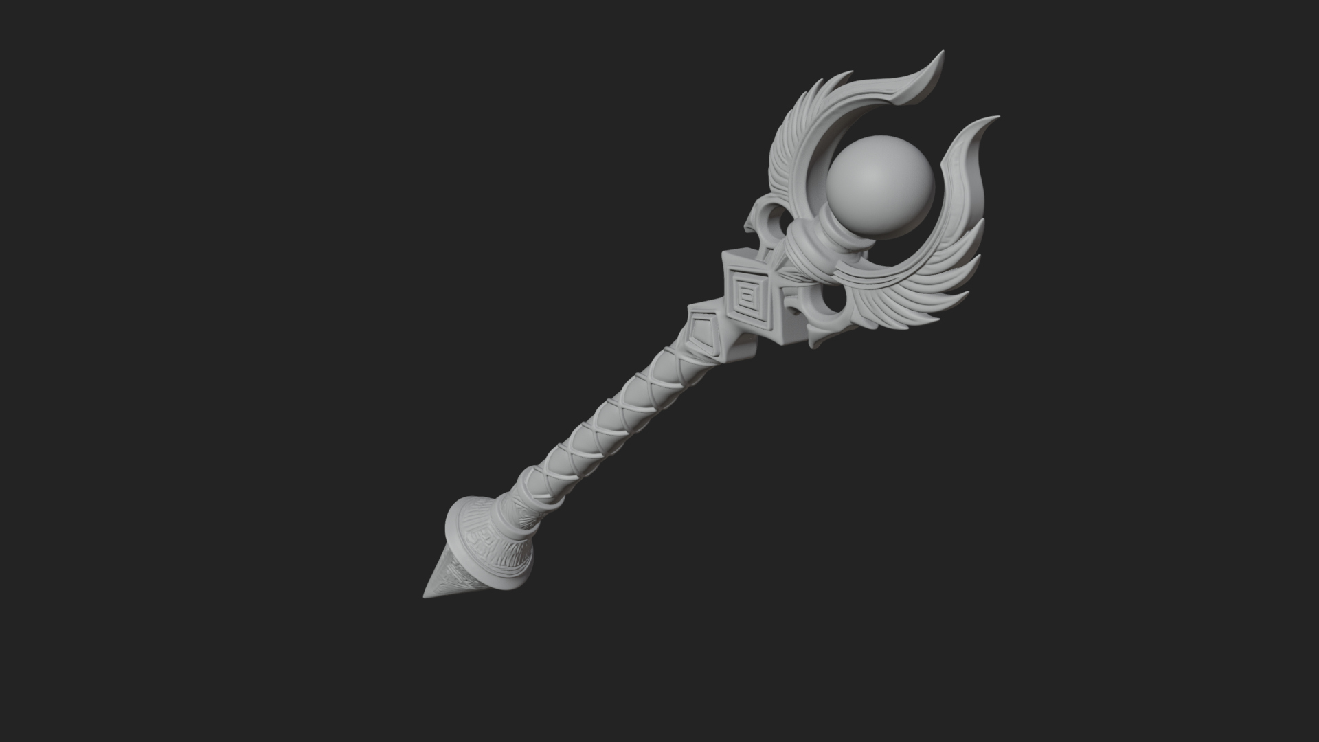 Crystal Tip Magic Wand Model Design 12 3D Print Model 3D Model