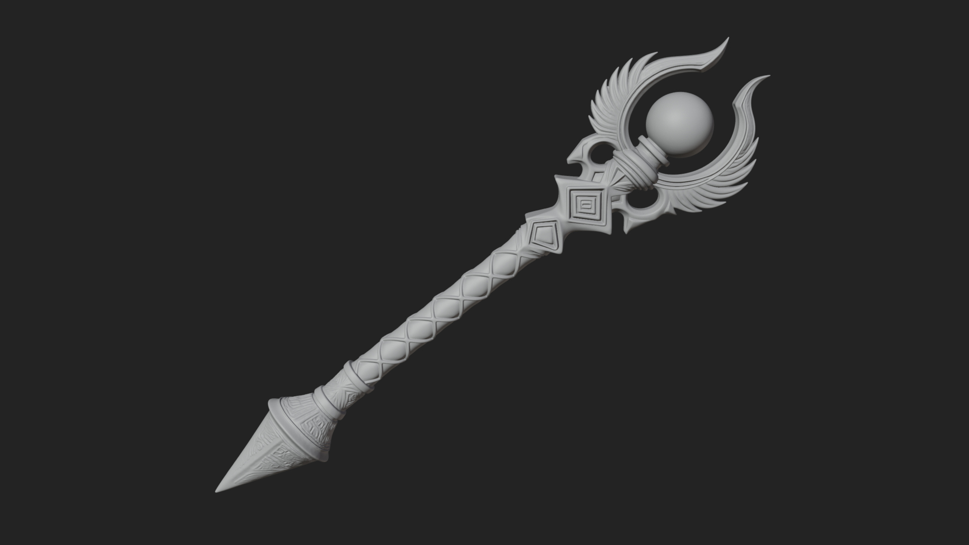 Crystal Tip Magic Wand Model Design 12 3D Print Model 3D Model
