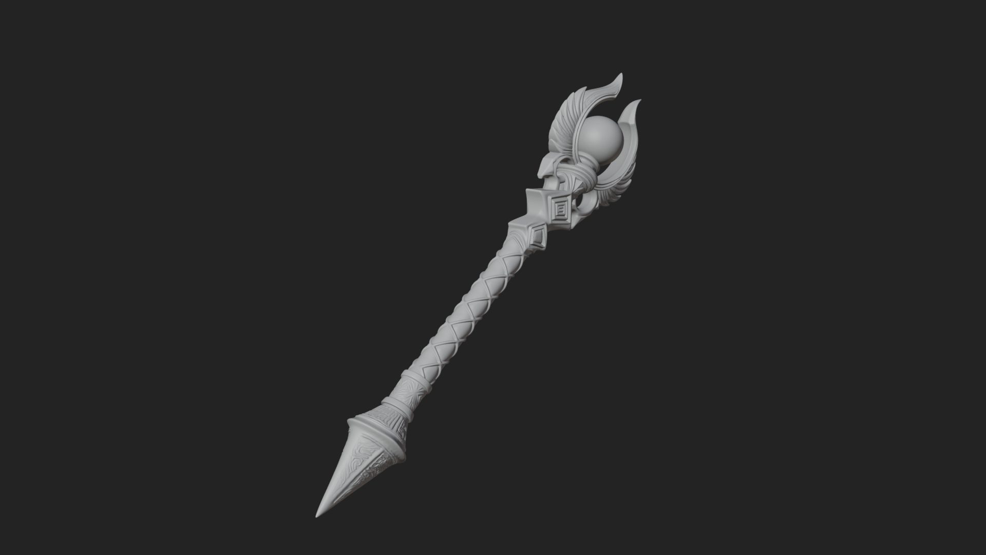 Crystal Tip Magic Wand Model Design 12 3D Print Model 3D Model