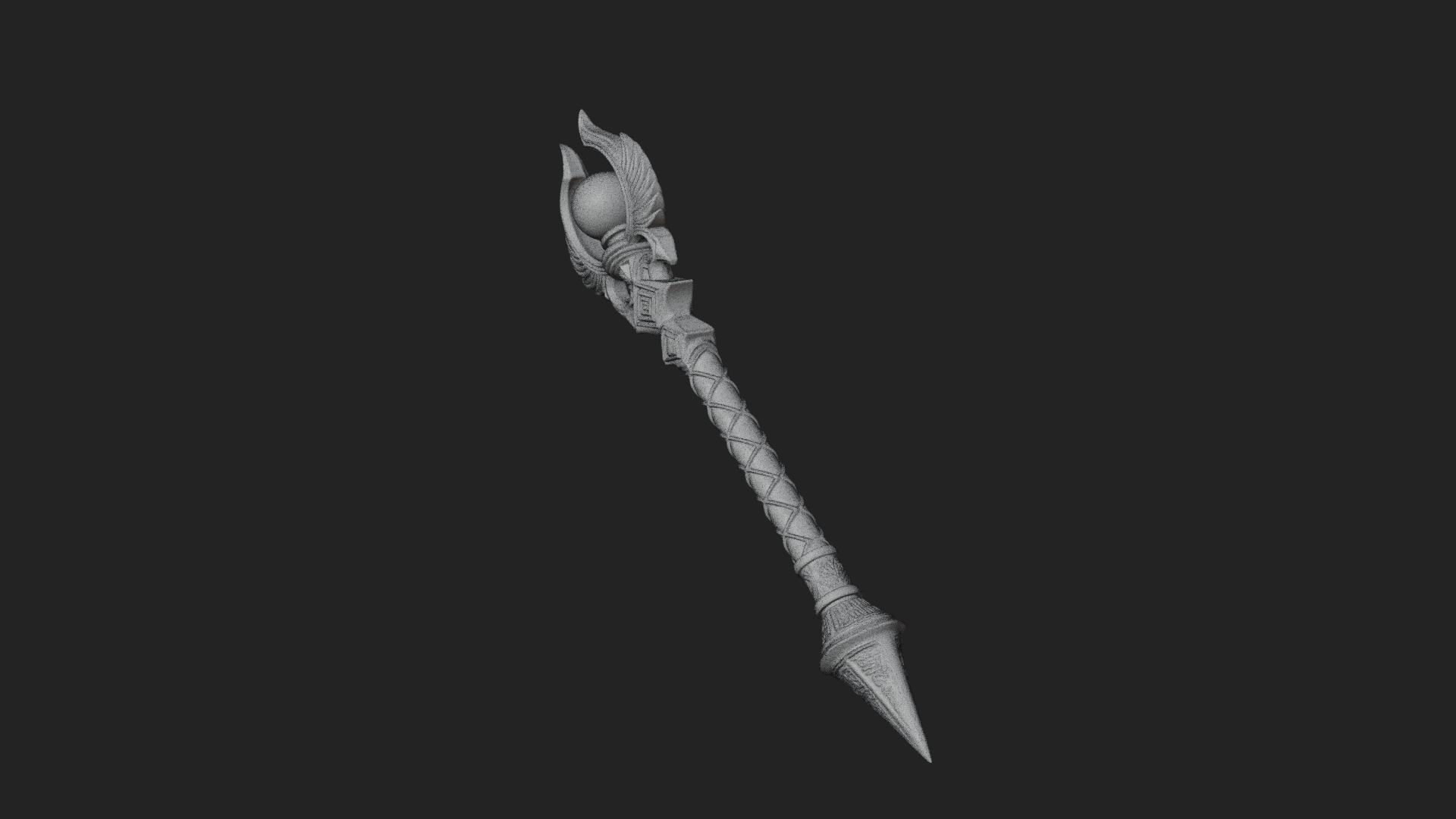 Crystal Tip Magic Wand Model Design 12 3D Print Model 3D Model