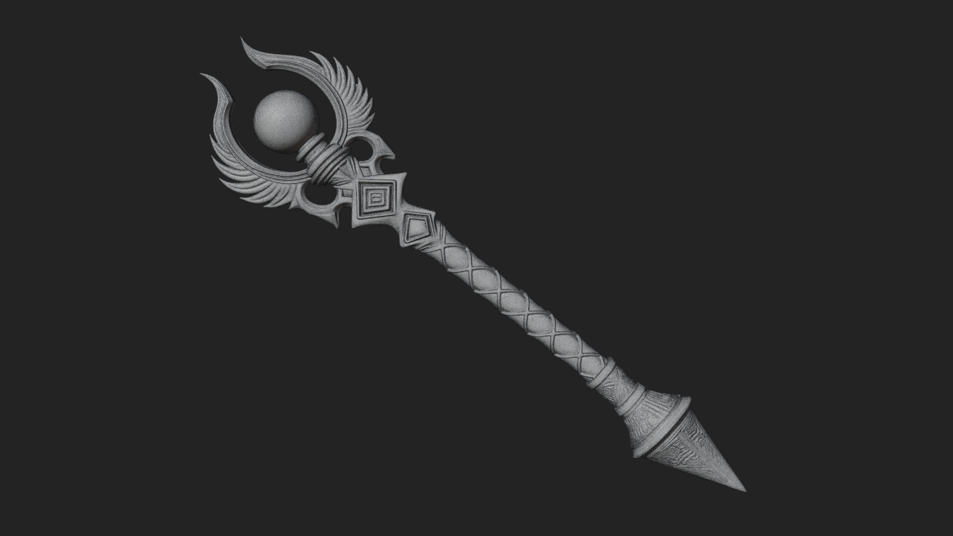 Crystal Tip Magic Wand Model Design 12 3D Print Model 3D Model