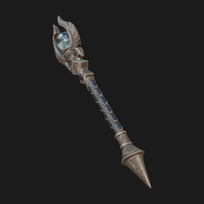 Crystal Tip Magic Wand Model Design 12 3D Print Model