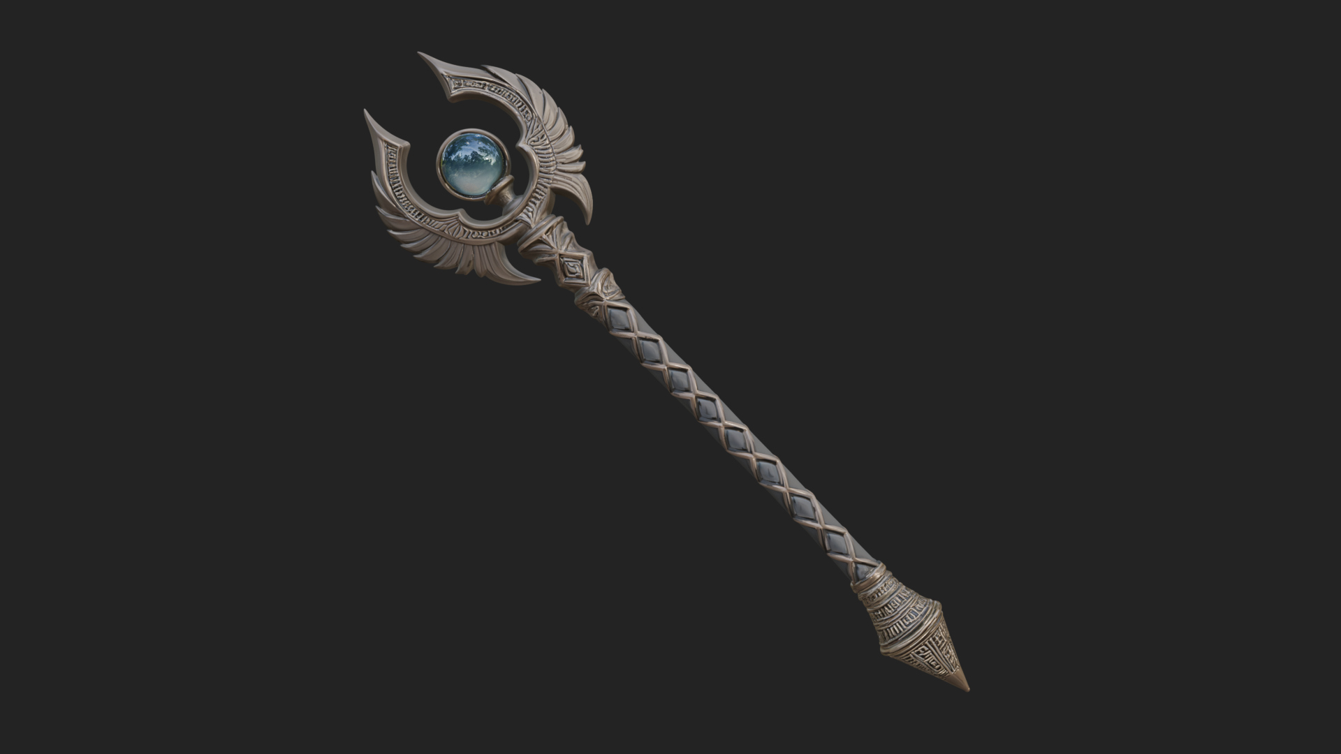 Crystal Tip Magic Wand Model Design 13 3D Print Model 3D Model