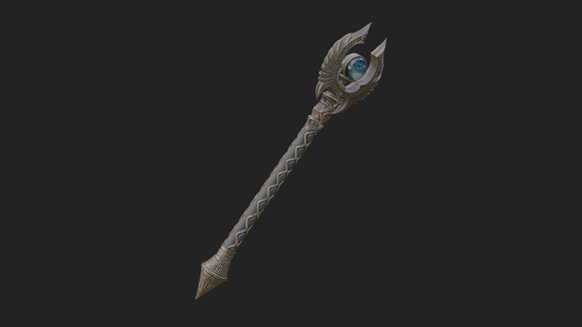 Crystal Tip Magic Wand Model Design 13 3D Print Model 3D Model