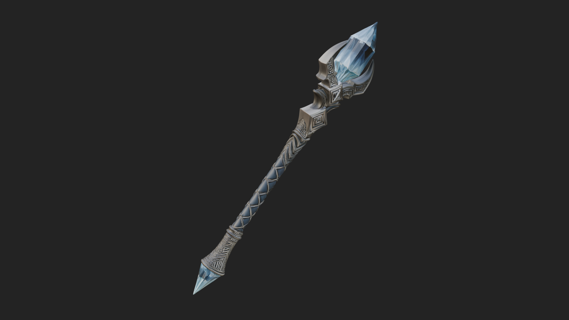 Crystal Tip Magic Wand Model Design 2 3D Print Model 3D Model
