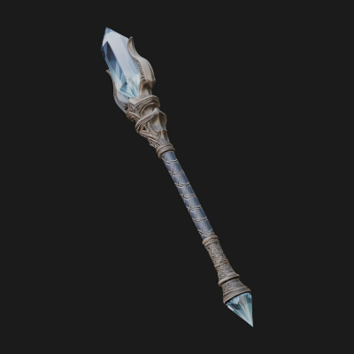 Crystal Tip Magic Wand Model Design 3 3D Print Model